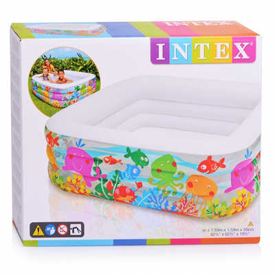 Надувной бассейн Intex Аквариум 159х159х50см. 57471