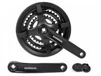 Система шатунов Shimano FC-TY301, 175мм, квадрат, 48/38/28, с защитой, черная, б/уп.