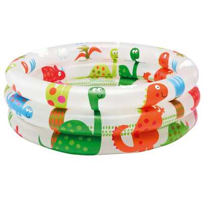 Детский бассейн с надувным дном Динозаврики 61*22 см. 57106