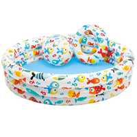 Детский бассейн Intex Аквариум 132*28 см с мячом и кругом. 59469