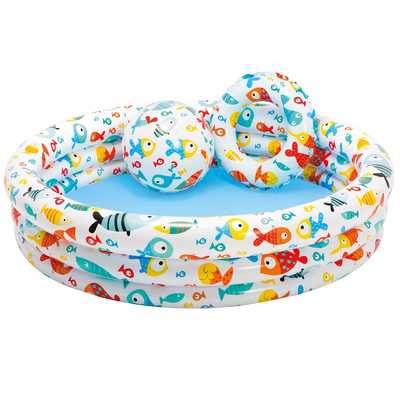 Детский бассейн Intex Аквариум 132*28 см с мячом и кругом. 59469